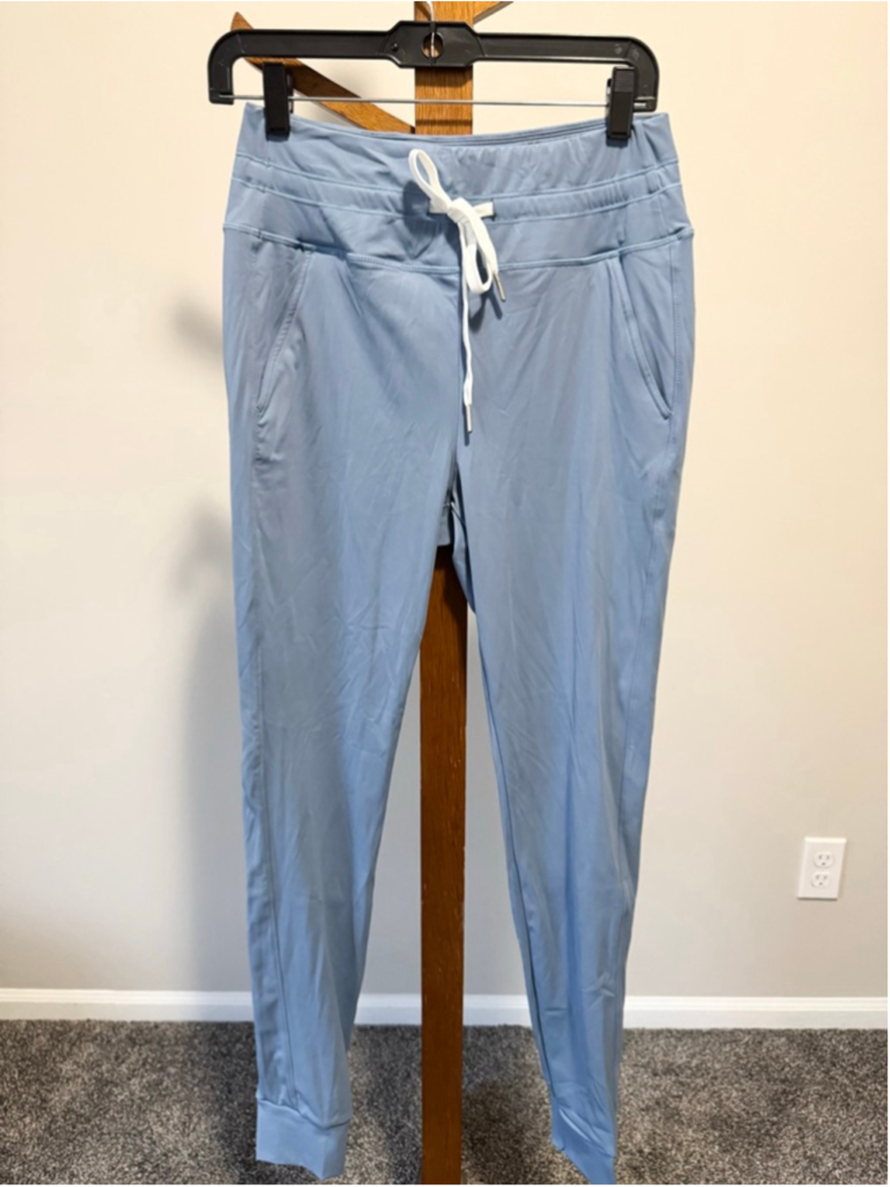 Women's SoftlyZero™ Plush Drawstring Full Length Joggers Gray Blue M Tall - Picture 6 of 13